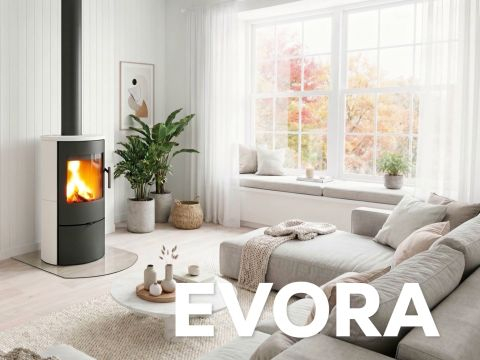 ROMOTOP EVORA: Каминные печи с керамической облицовкой в различных оттенках глазури
