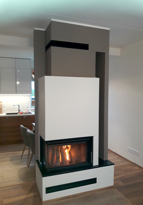 HEAT R/L 2g S 70.44.33.13(23) - каминная топка угловая с гнутым (раздельным) стеклом