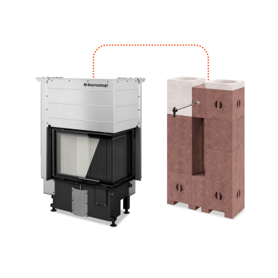 На рисунке показан правый вариант каминной топки.