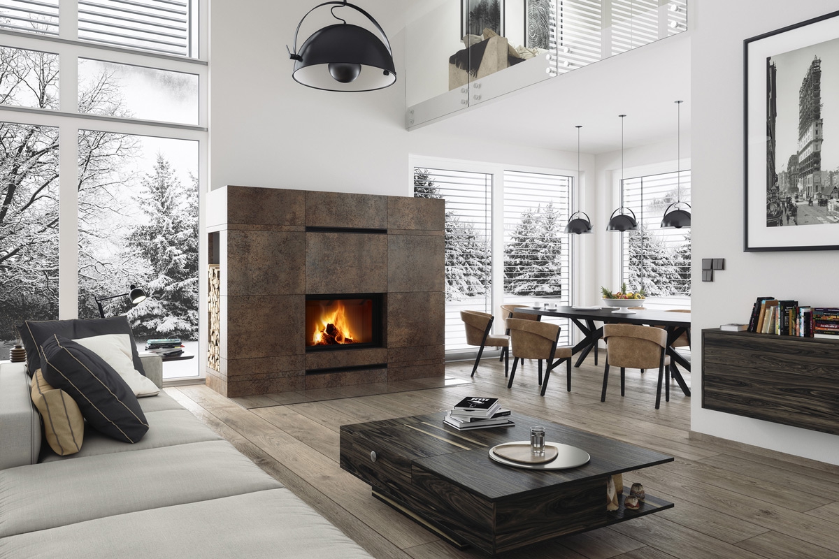 IMPRESSION 2g L 80.60.01 - каминная топка с подъёмной дверцей, двойное остекление