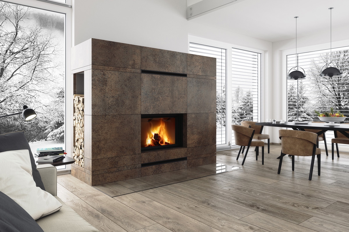 IMPRESSION 2g L 80.60.01 - каминная топка с подъёмной дверцей, двойное остекление